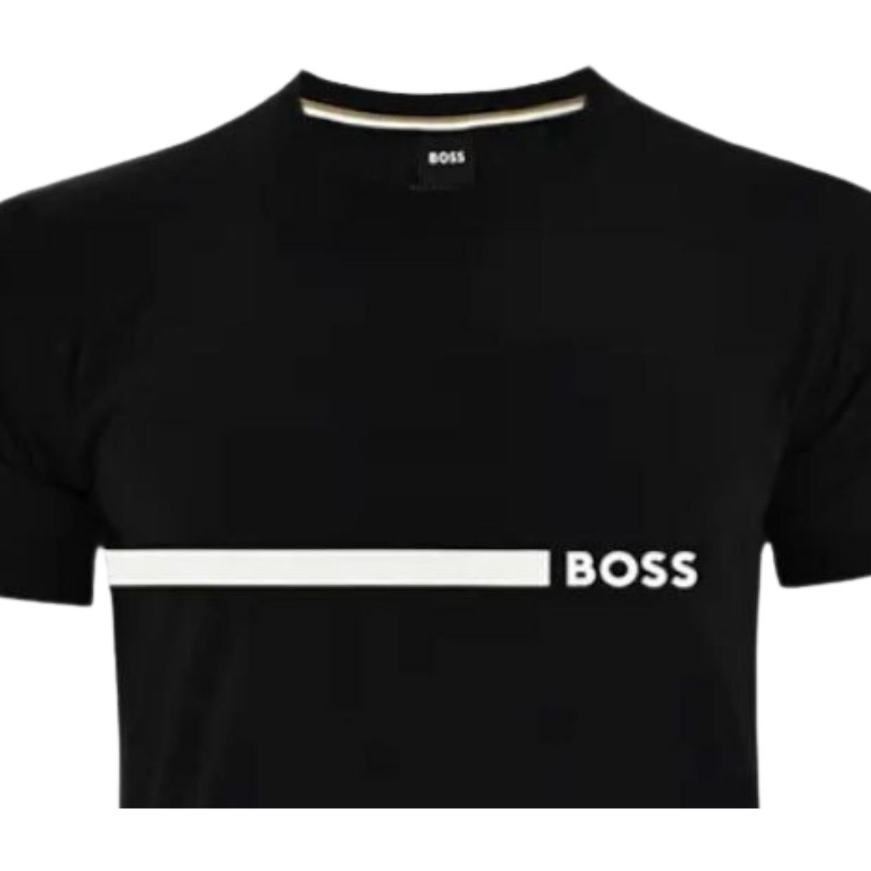 BOSS Slim Fit Contrast Logo Black T-Shirt