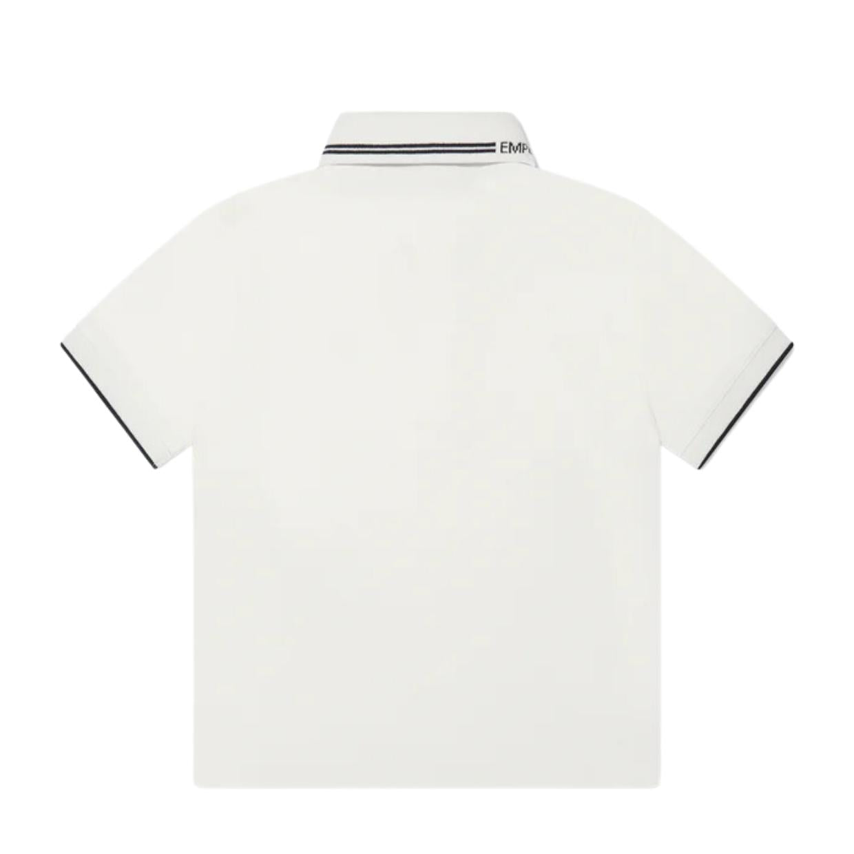 Emporio Armani Logo Collar White Polo Shirt
