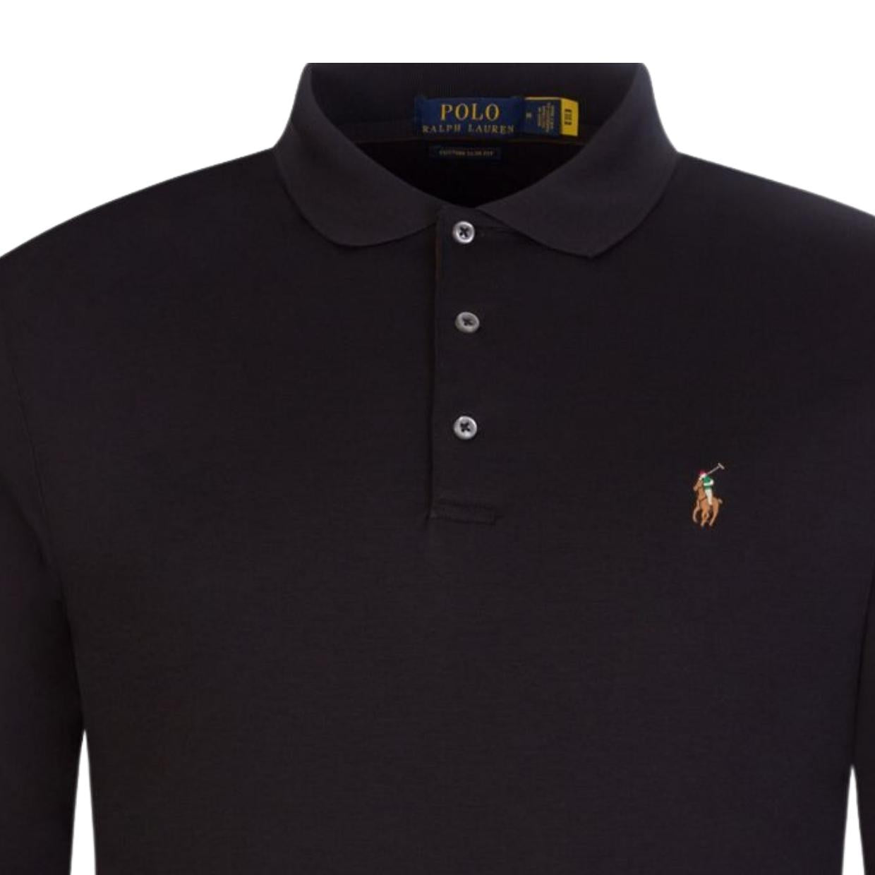 Polo Ralph Lauren Long Sleeve Black Polo Shirt