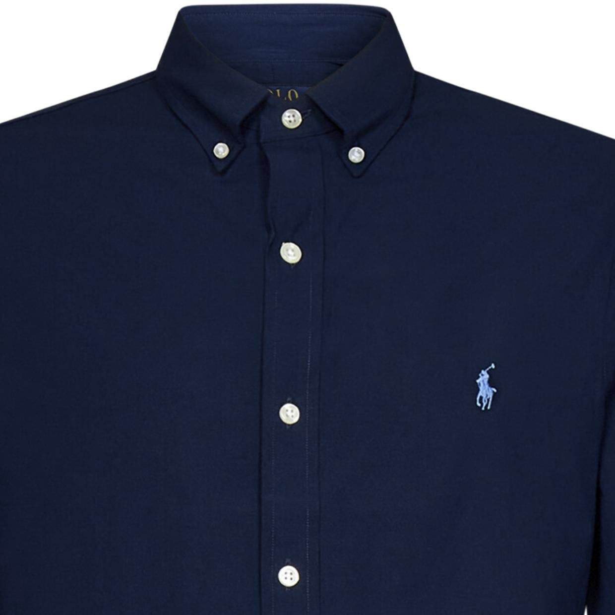 Polo Ralph Lauren Embroidered Logo Long Sleeve Navy Shirt
