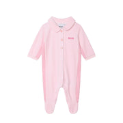 BOSS Baby Logo Pink Velvet Babygrow