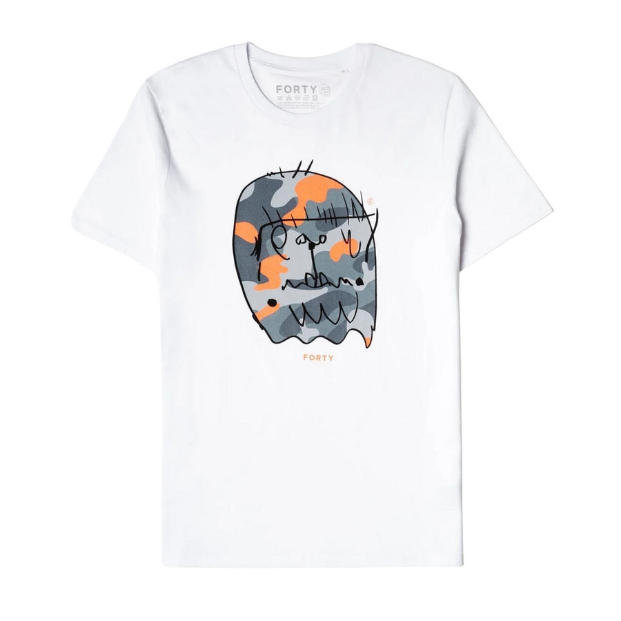 Forty Benjamin Pop Logo White/Coral T-Shirt