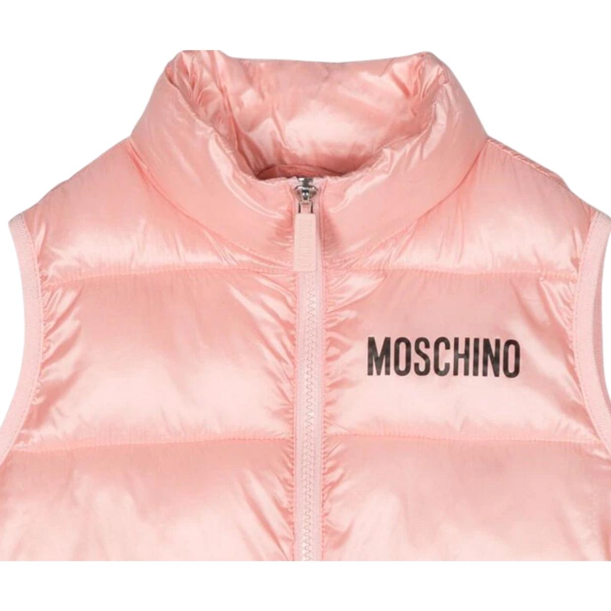 Moschino Kids Teddy Bear Logo Pink Gilet
