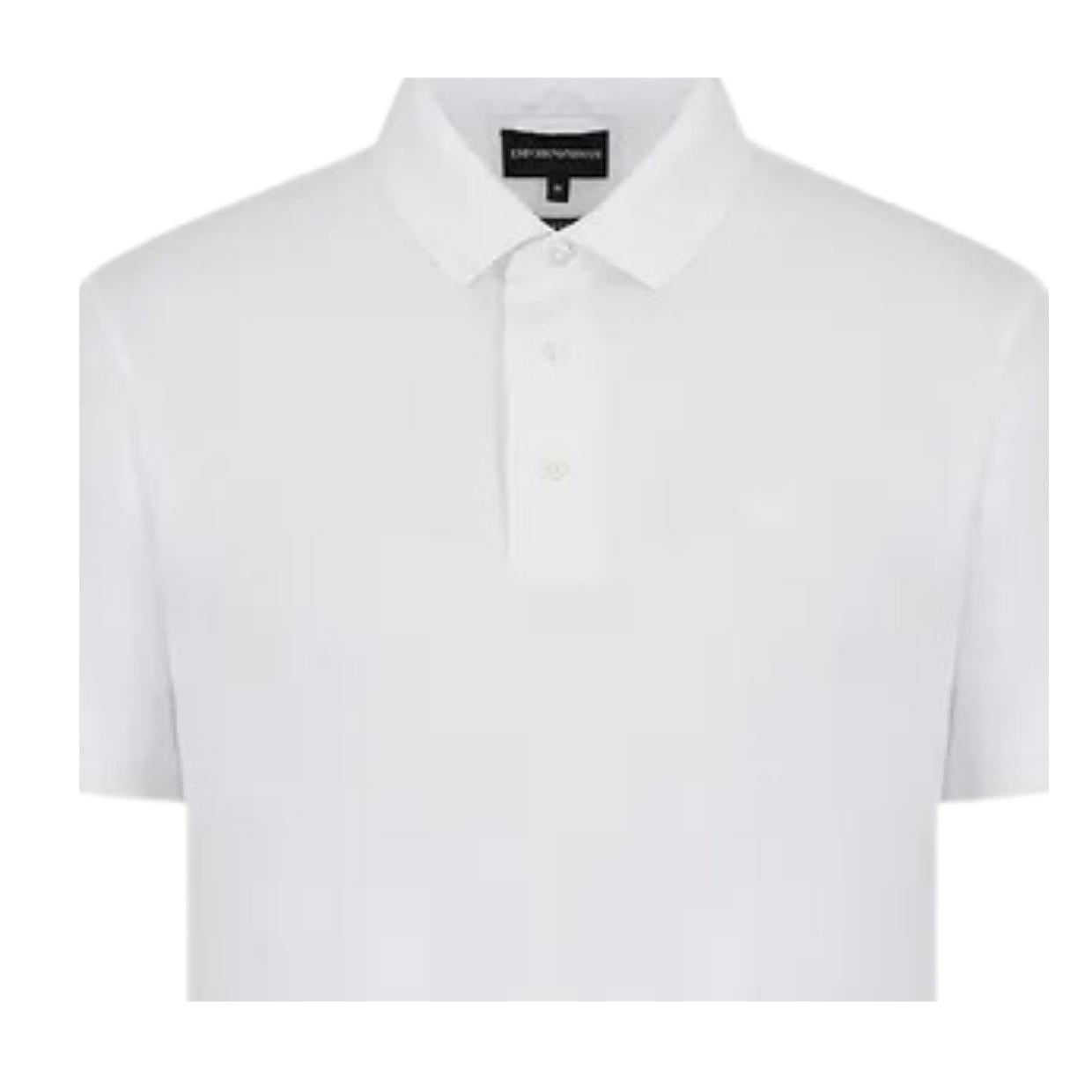 Emporio Armani Lyocell-Blend Jersey White Polo Shirt
