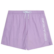 Emporio Armani Bodywear Embroidered Logo Purple Swim Shorts