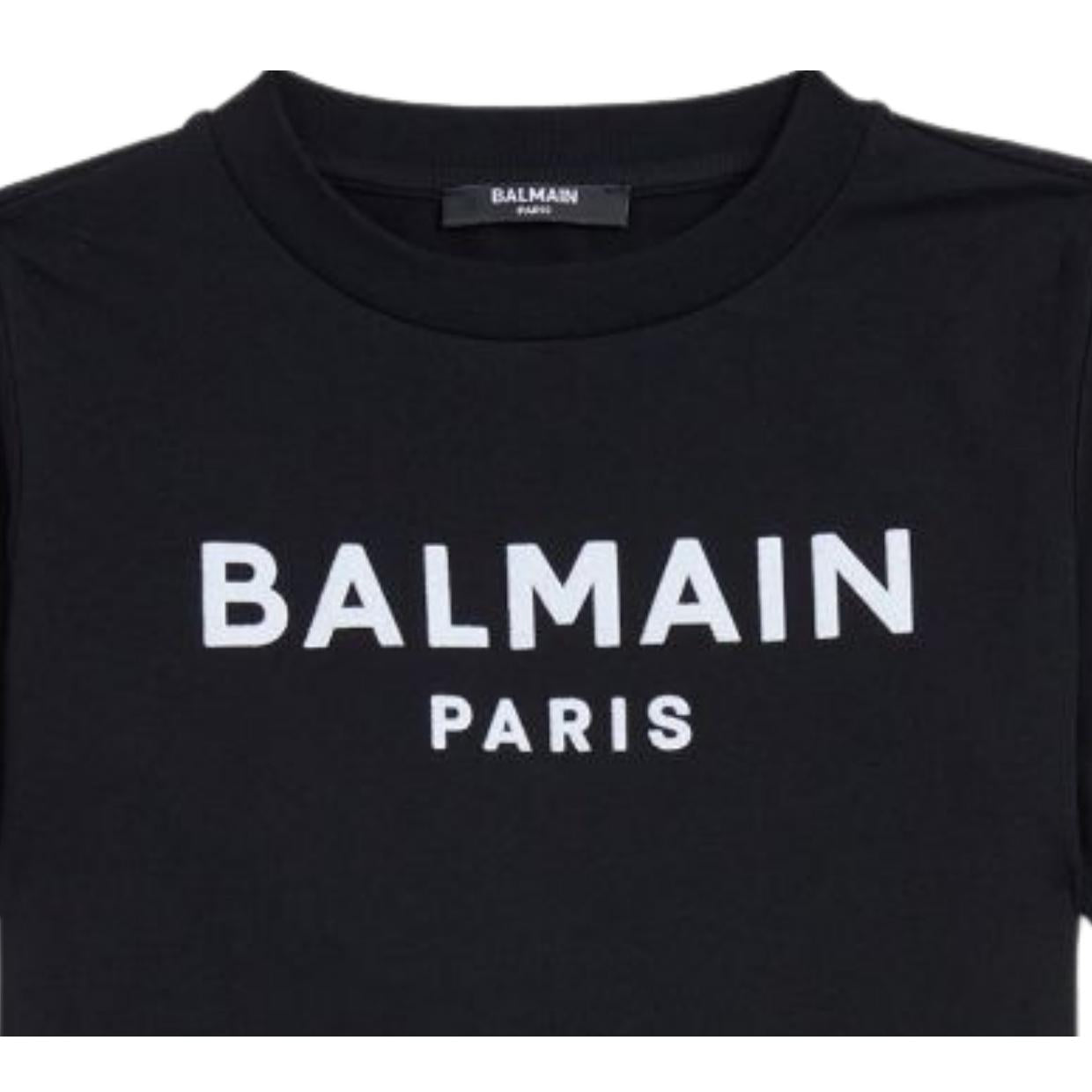 Balmain Kids Logo Black T-Shirt