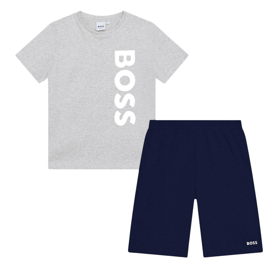 BOSS Kids Grey & Navy Short Set