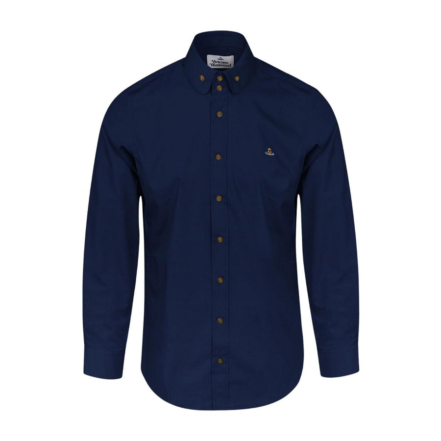 Vivienne Westwood Two Button Krall Long Sleeve Navy Shirt