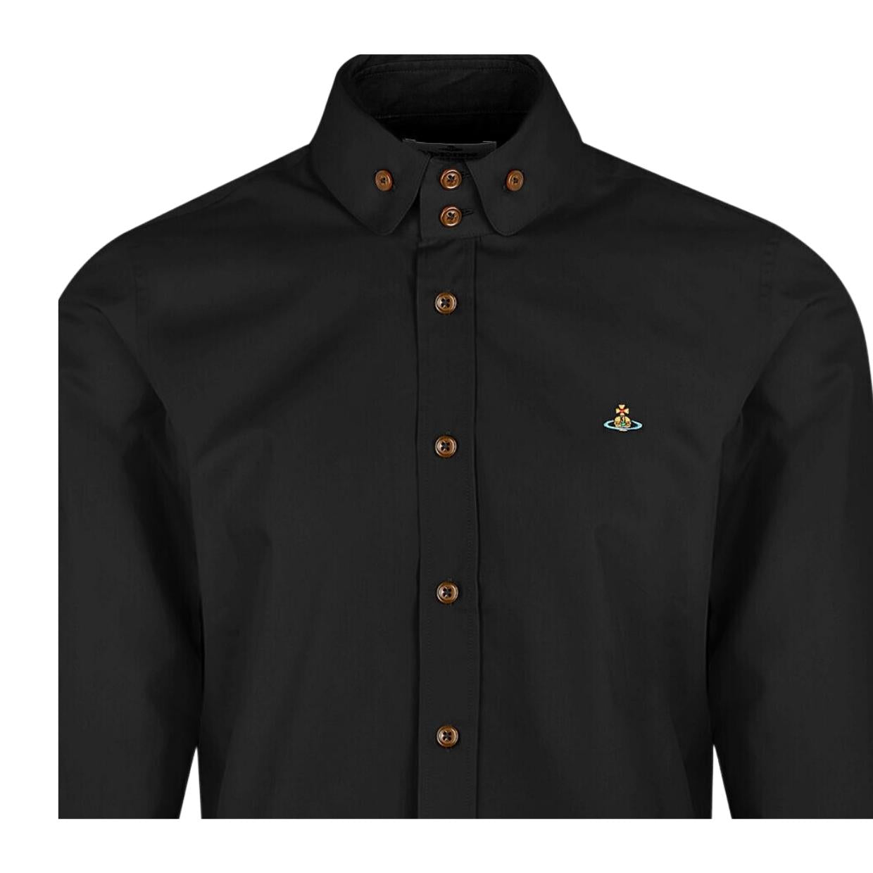 Vivienne Westwood Two Button Krall Long Sleeve Black Shirt