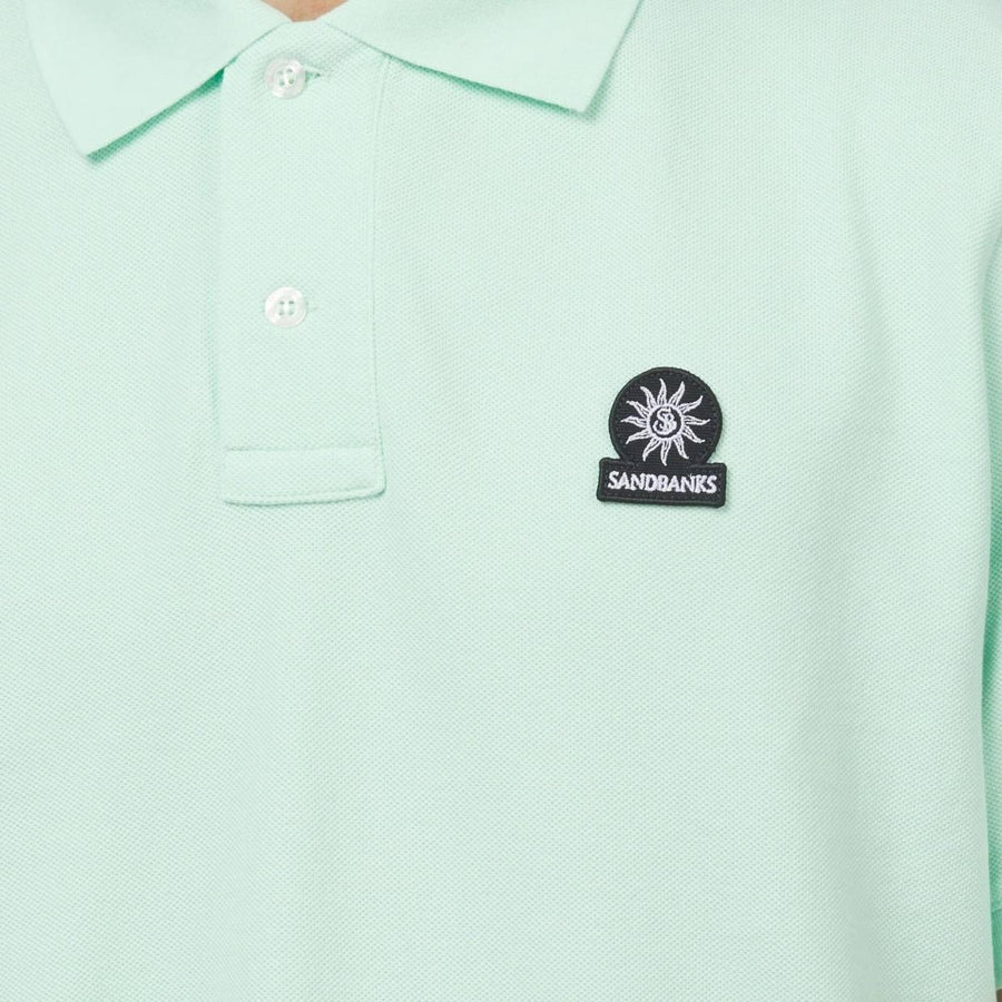 Sandbanks Badge Logo Pique Mint Green Polo Shirt