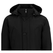 BOSS Oslass Ottoman Fabric Hooded Black Parka Jacket