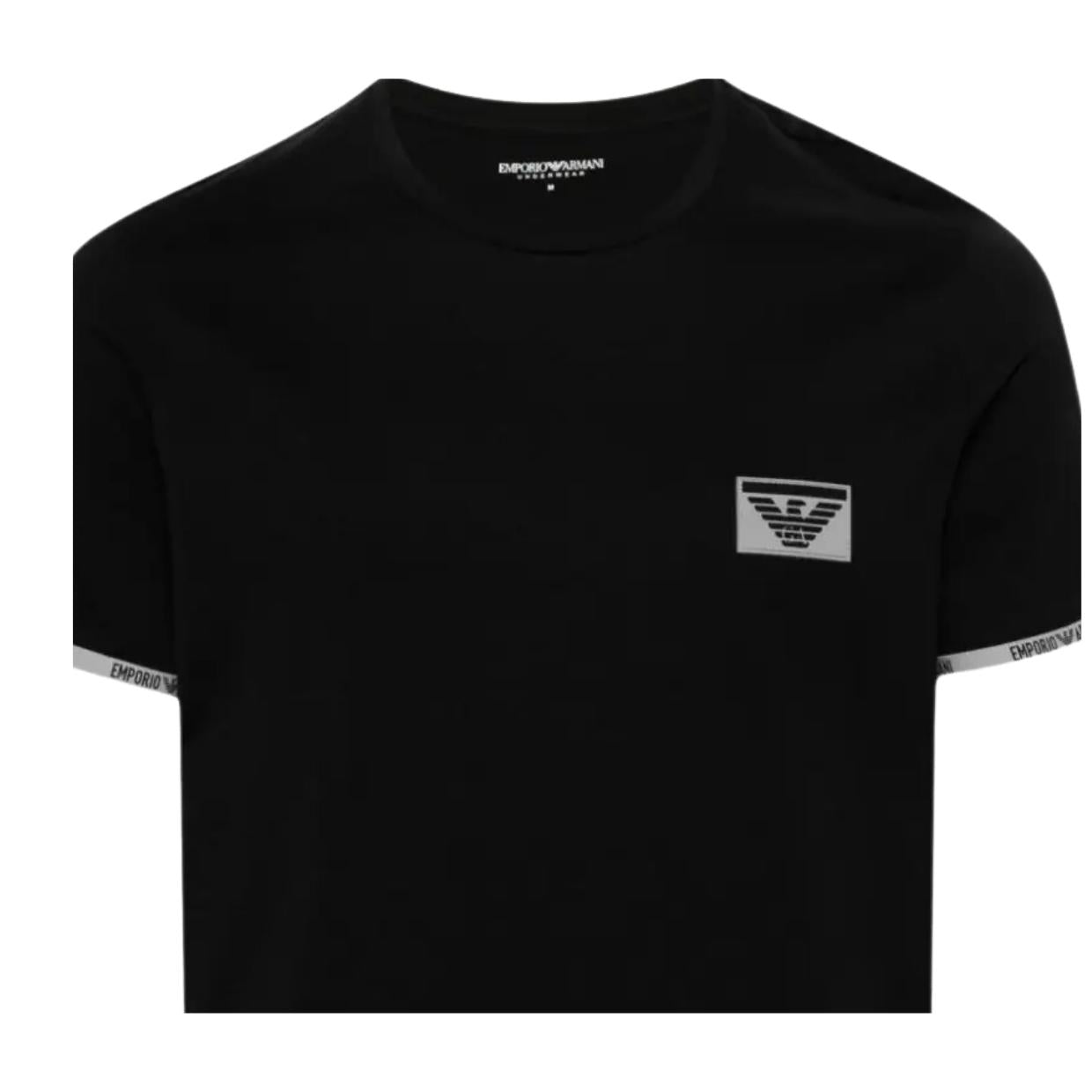 Emporio Armani Bodywear Logo Patch Black T-Shirt