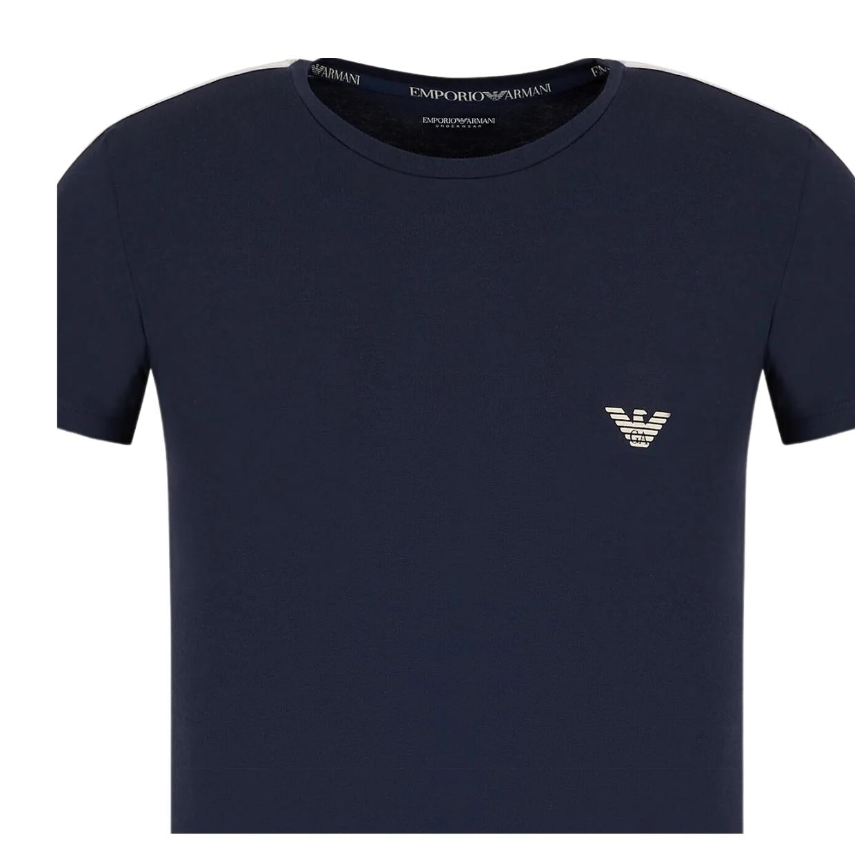 Emporio Armani Bodywear Logo Tape Navy T-Shirt