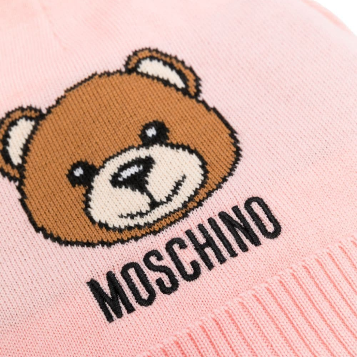 Moschino Kids Pink Pom Pom Beanie