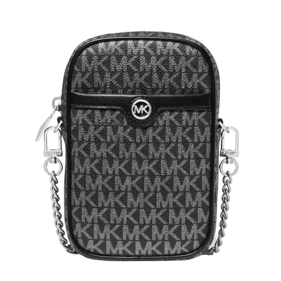 Michael Kors Blaire Black/Silver Logo Camera Crossbody Bag