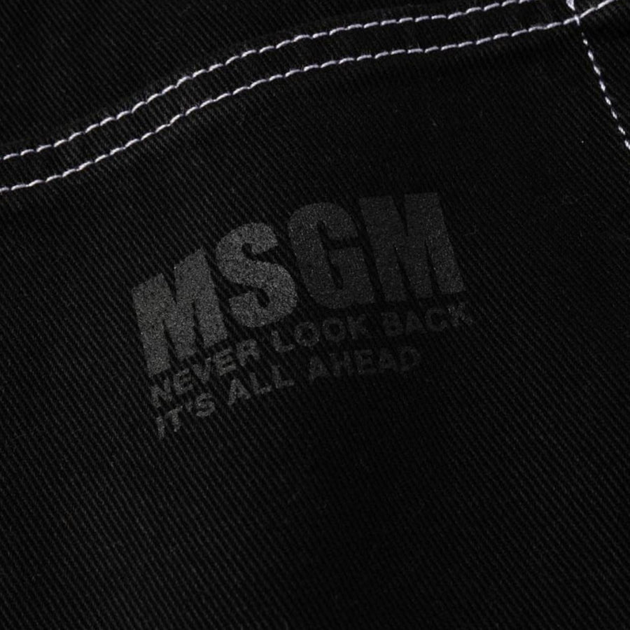 MSGM Logo Black Denim Jeans
