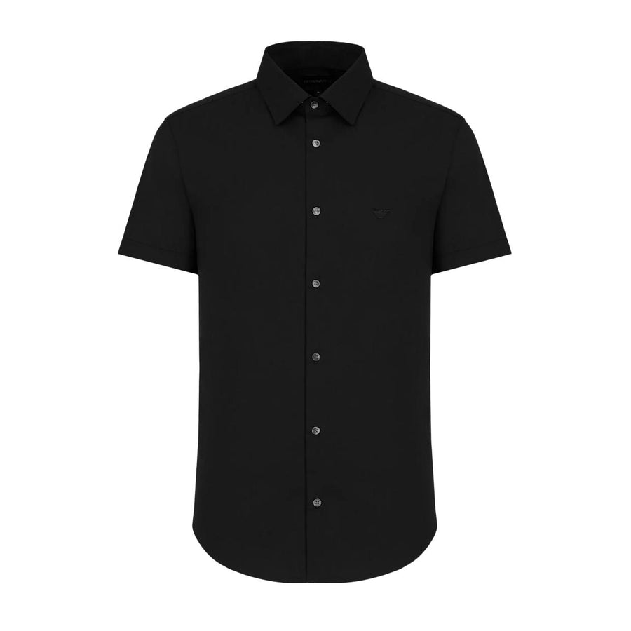 Emporio Armani Eagle Logo Short Sleeve Black Shirt