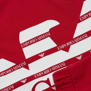 Emporio Armani Junior Red Oversized Eagle Logo Sweatshirt