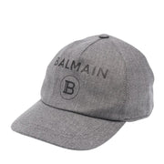 Balmain Kids Logo Print Grey Baseball Cap