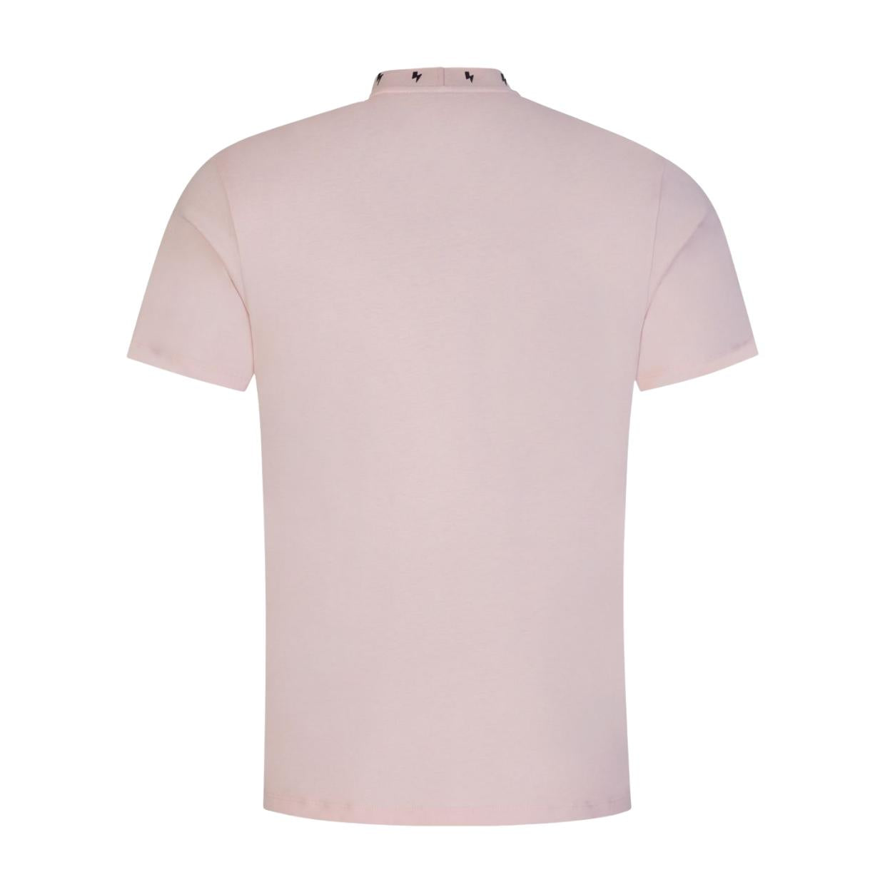 Neil Barrett Salmon Bolted Ribbed Collared T-Shirt