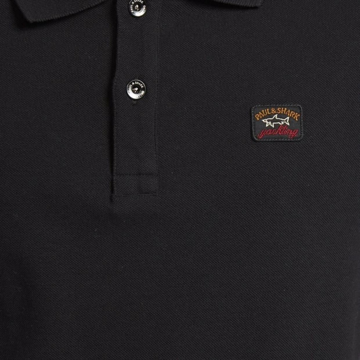 Paul & Shark Logo Badge Black Polo Shirt