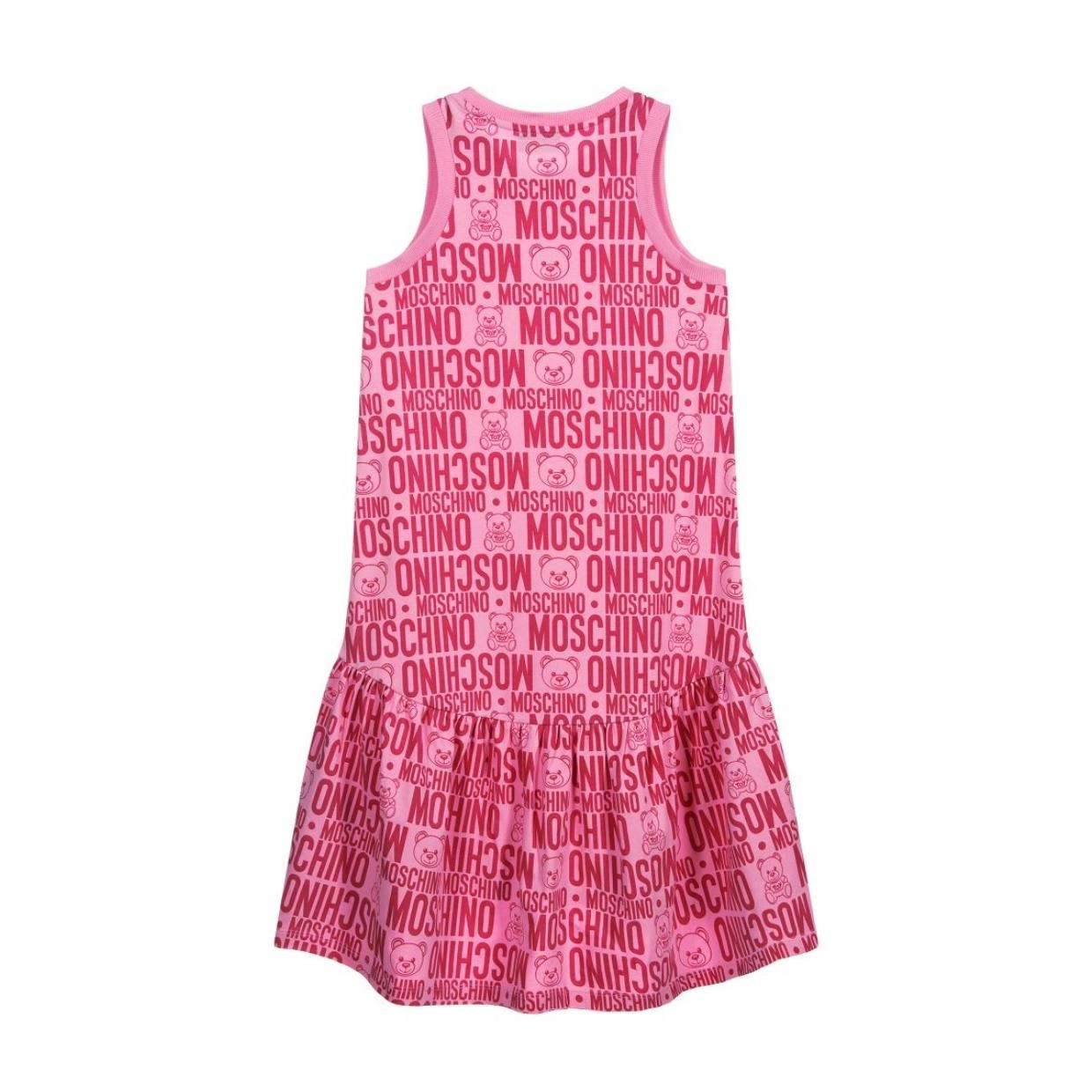 Moschino Kids Pink Logo Print Dress
