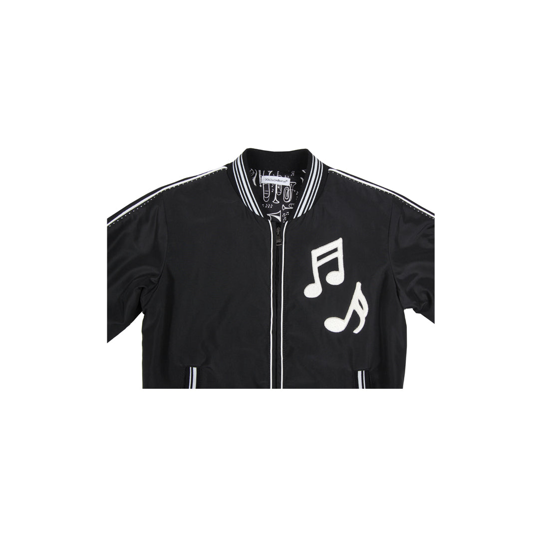 Dolce & Gabbana Kids Music Notation Black Jacket - Retro Designer Wear