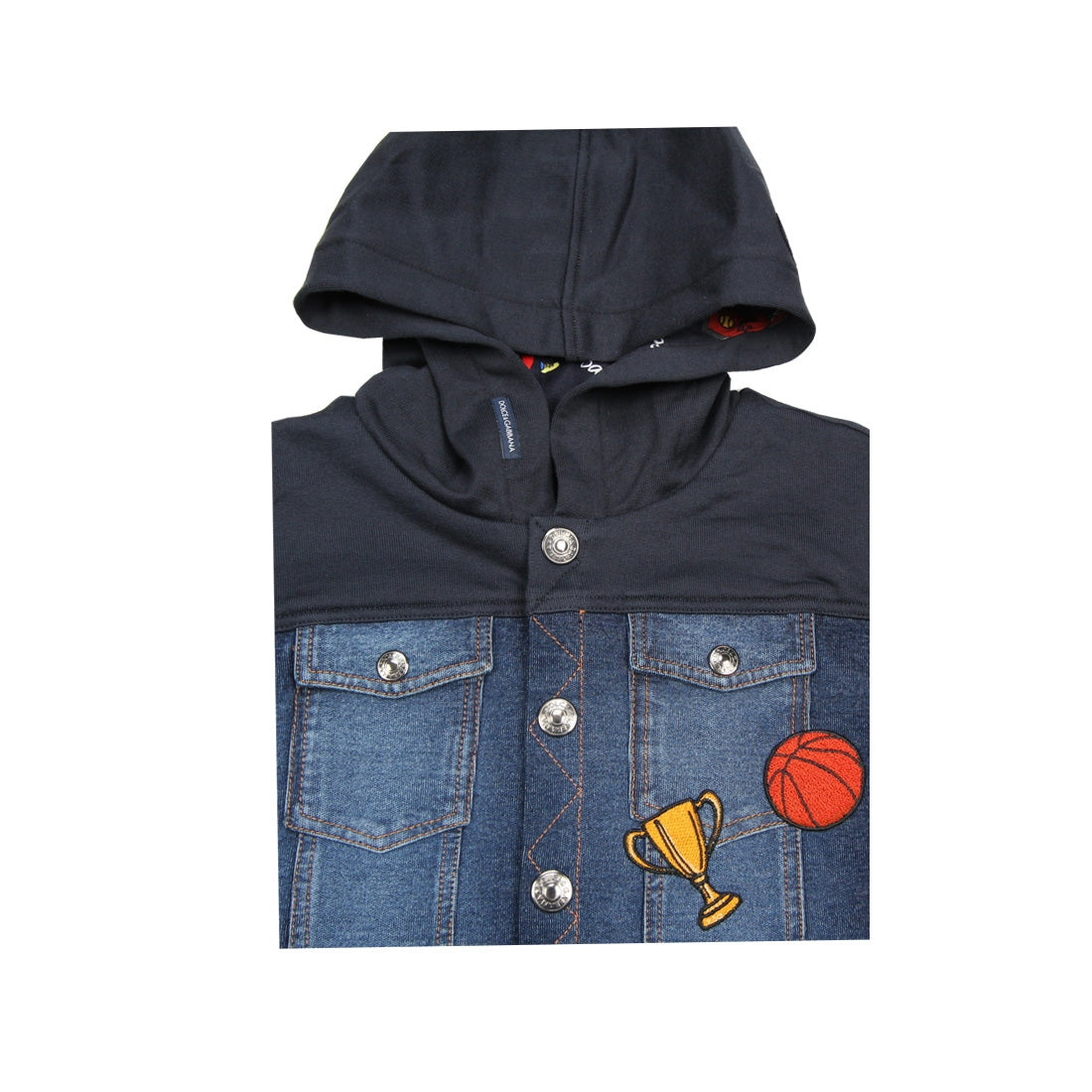 Dolce & Gabbana Kids Sports Denim Hooded Jacket - Retro Designer Wear