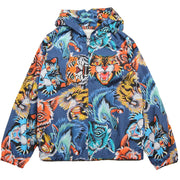 Gucci Kids Animal Print Face Blue Jacket front 