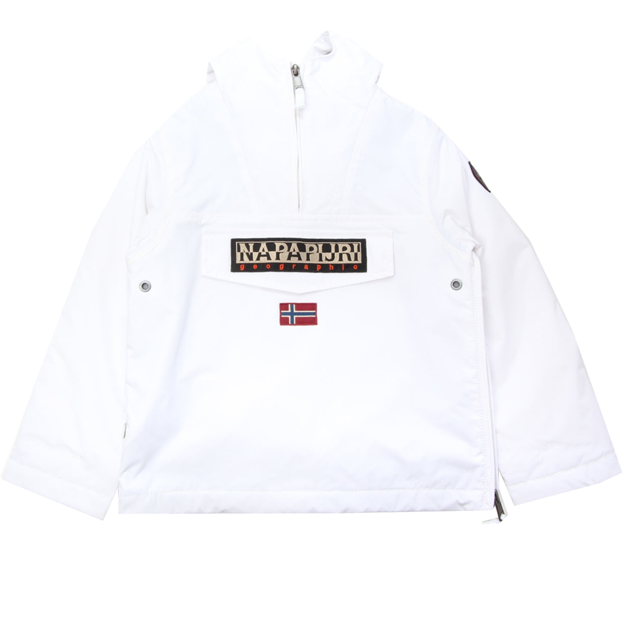 Napapijri Junior White Rainforest Pullover Jacket Front 