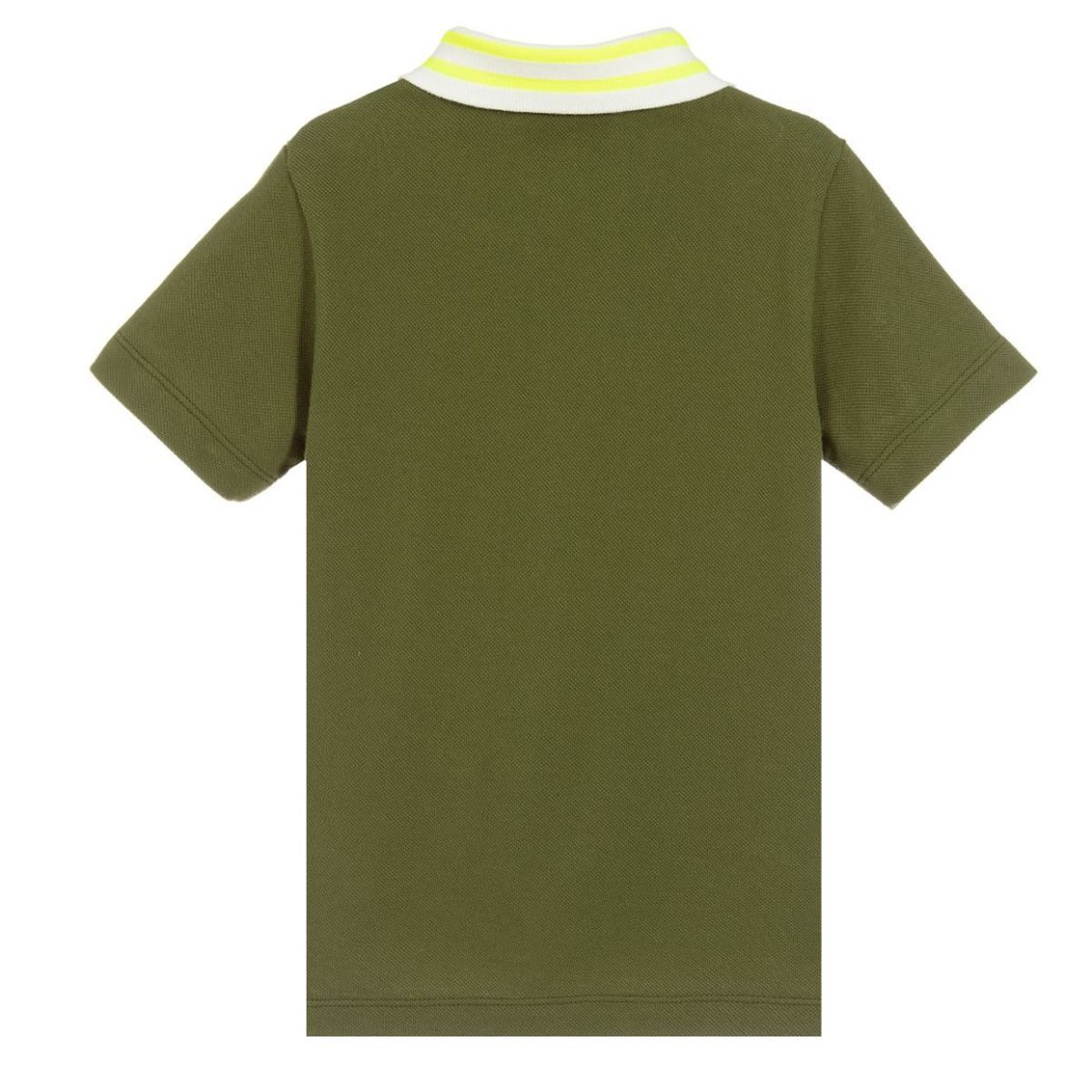 Fendi Junior Olive Green Cotton Polo Shirt