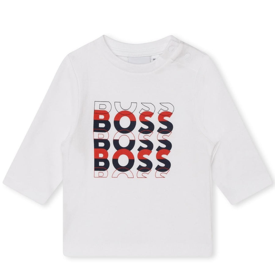 BOSS Baby Repeat Logo Print White T-Shirt