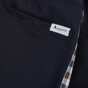 Aquascutum Active Club Check Details Navy Sweat Shorts