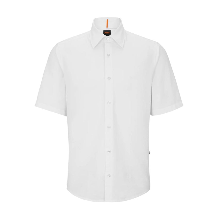 BOSS Embroidered Logo Rash 2 Short Sleeve White Shirt