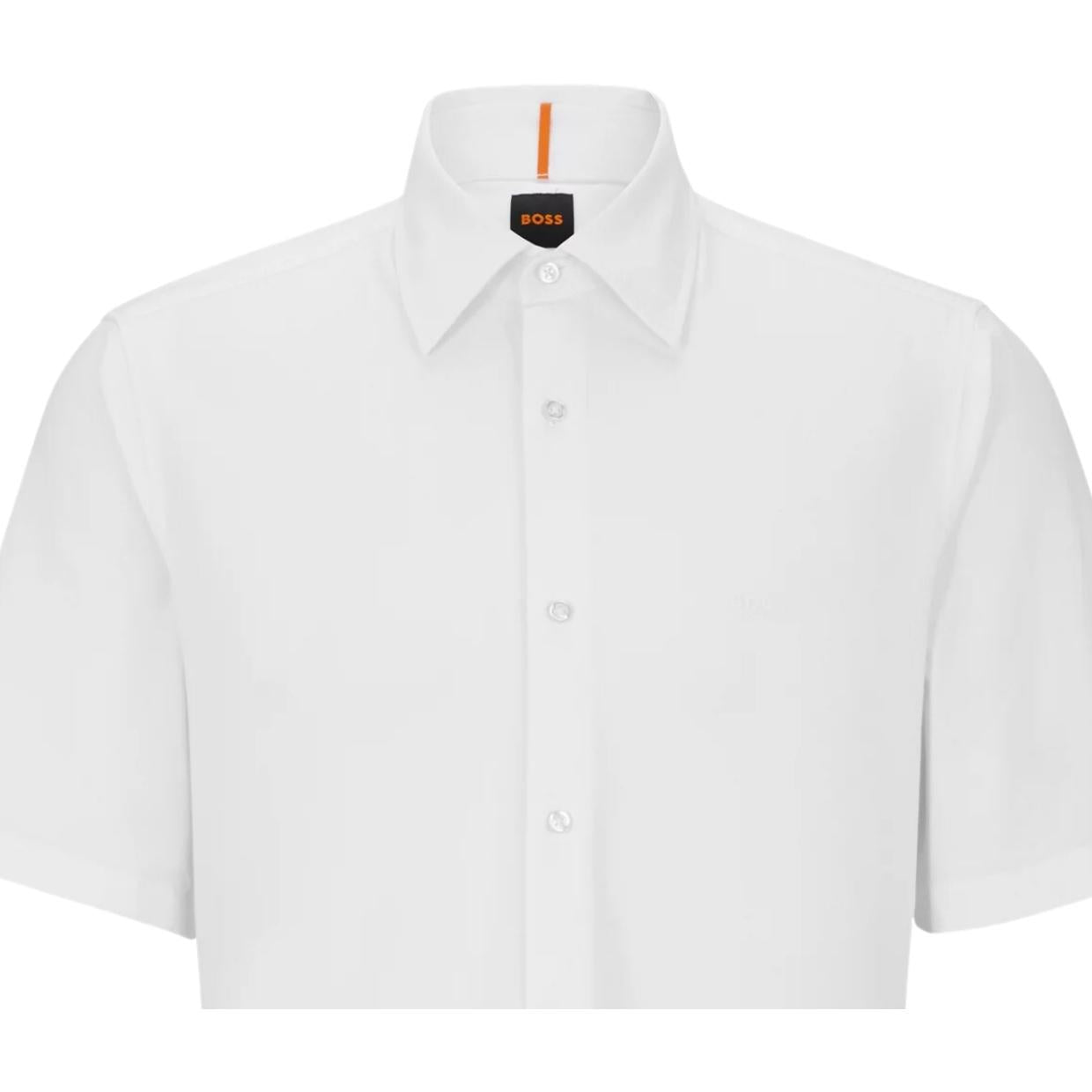 BOSS Embroidered Logo Rash 2 Short Sleeve White Shirt