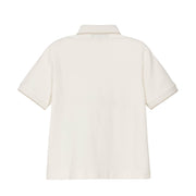 Emporio Armani Embroidered Eagle Ivory Polo Shirt