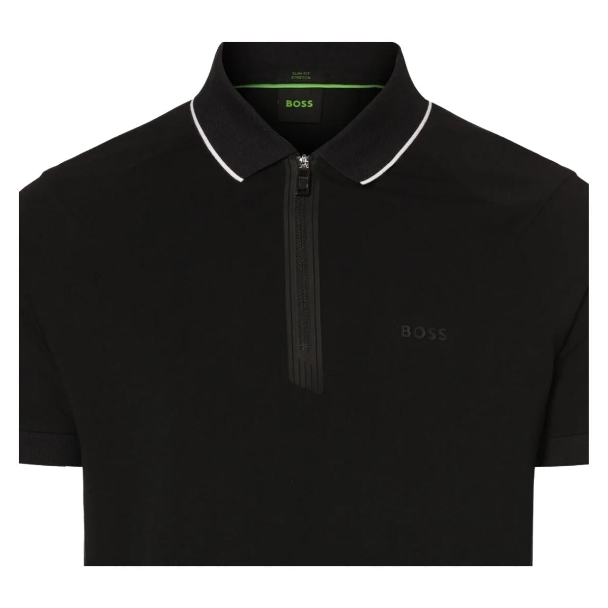 BOSS Philix Half Zip Black Polo Shirt