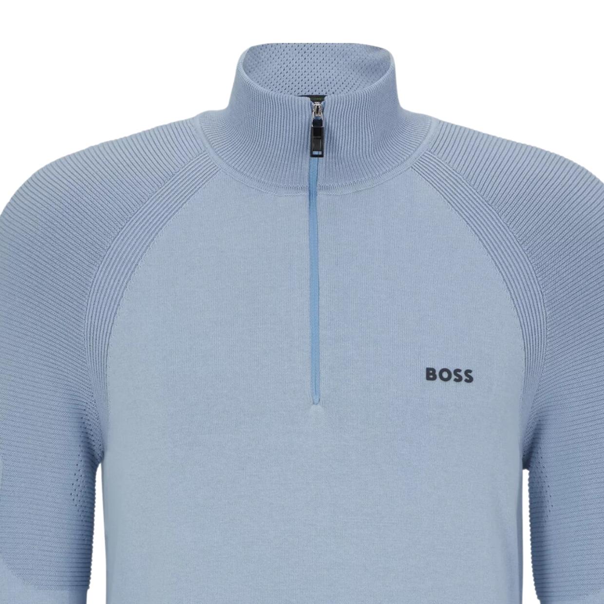 BOSS Perform X-QZ Sky Blue Half Zip Sweatshirt