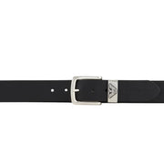 Emporio Armani Logo Buckle Black Leather Belt