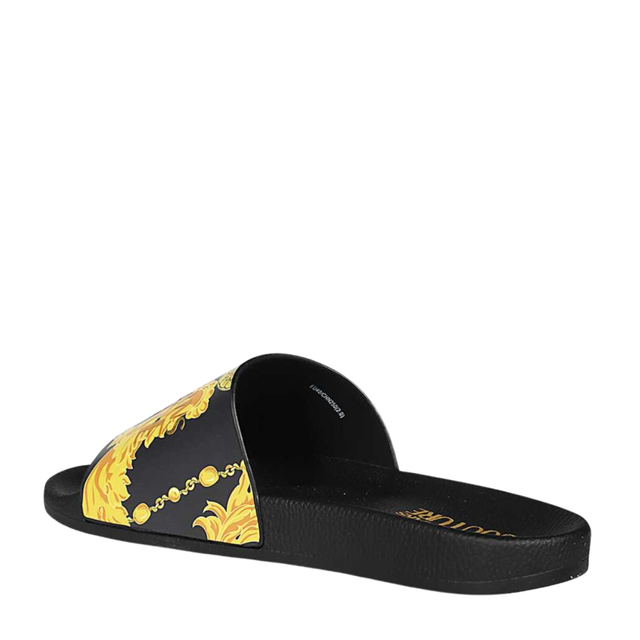 Versace Jeans Couture Gold Black Sliders