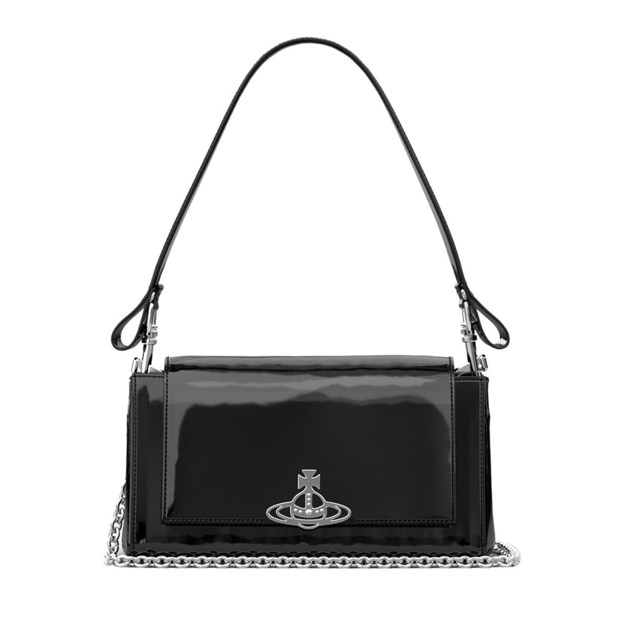 Vivienne Westwood Hazel Medium Shiny Patent Black Handbag