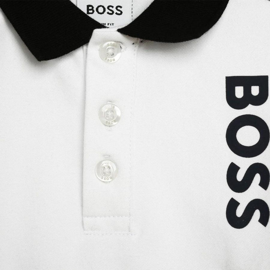 BOSS Baby Logo White & Blue Polo Shirt