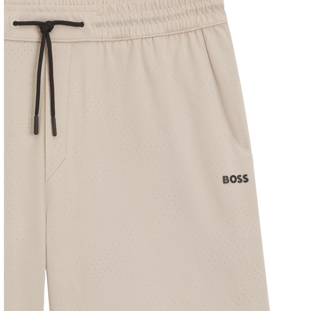 BOSS B Mesh Heritage Beige Cotton Jersey Shorts