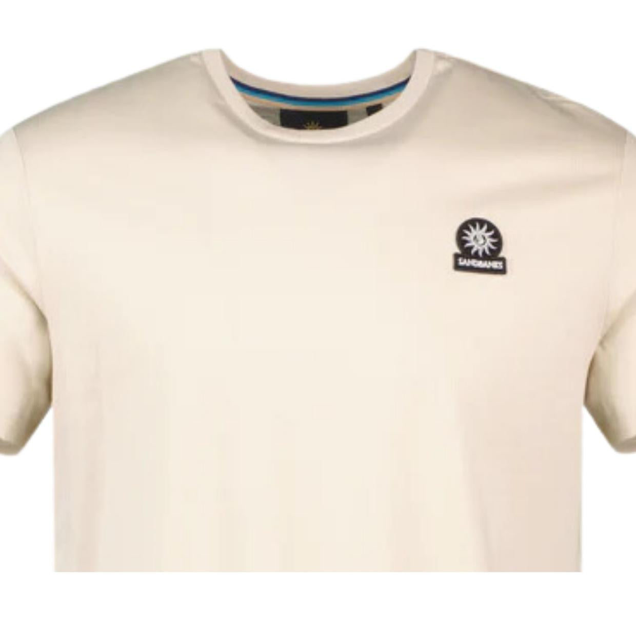 Sandbanks Logo Badge Beige T-Shirt