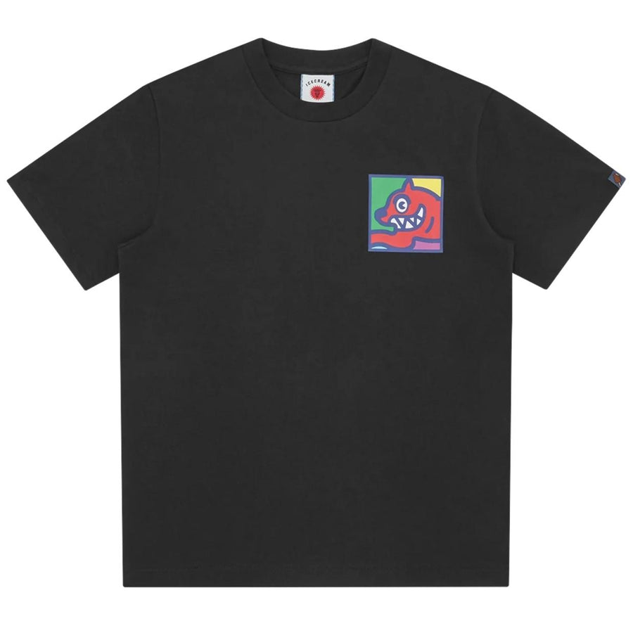 ICECREAM Pop Art Running Dog Black T-Shirt