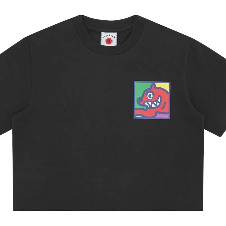 ICECREAM Pop Art Running Dog Black T-Shirt