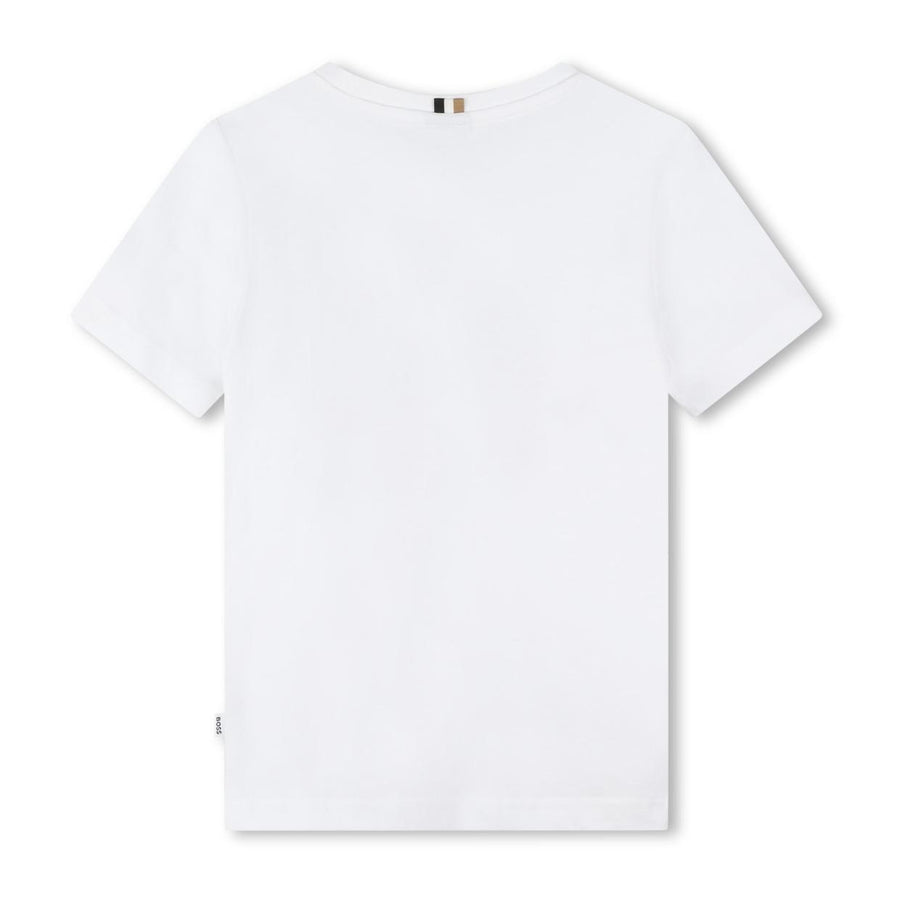 BOSS Kids Graphic Printed Logo White T-Shirt