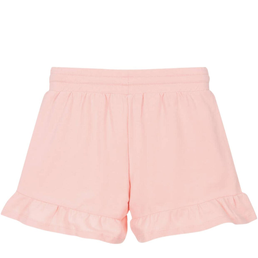 Moschino Kids Printed Logo Pink Sweat Frilled Shorts