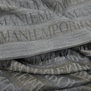 Emporio Armani All-Over Jacquard Lurex Logo Grey Scarf