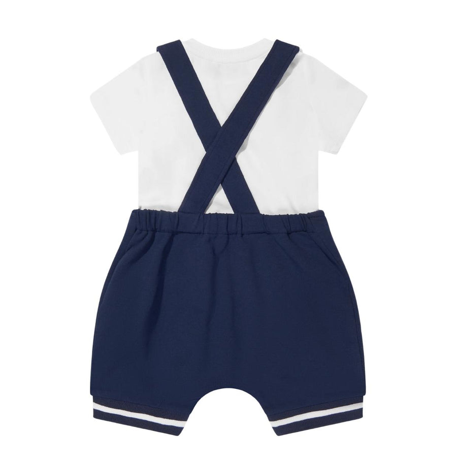 Moschino Baby Navy Dungaree Set